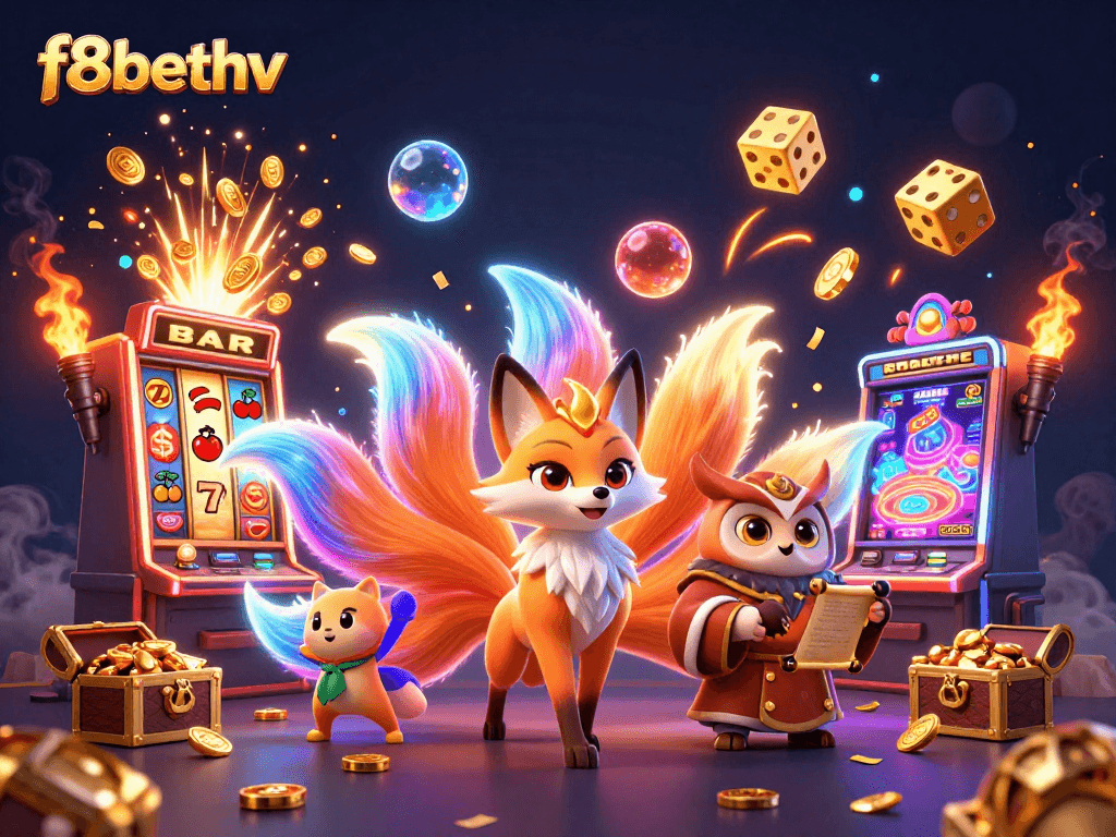 Engage with thrilling wins on f8bethv: a dynamic 3D casino scene featuring vibrant characters and game elements.
