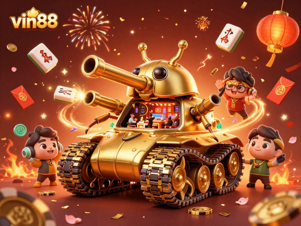 Spin the reels and win big at vin88's vibrant casino with dynamic elements and celebrations!