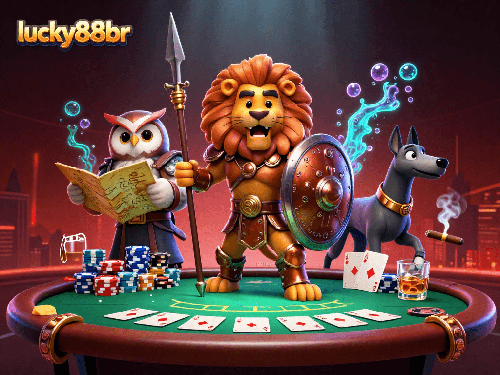 Experience high-stakes action at lucky88br with a captivating poker scene featuring dynamic characters.