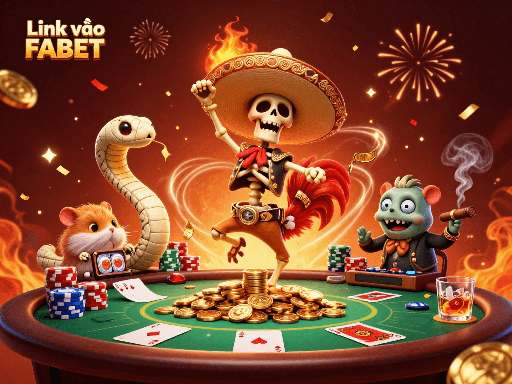Win big with Link vào FABET in a vibrant casino scene filled with action and victory.