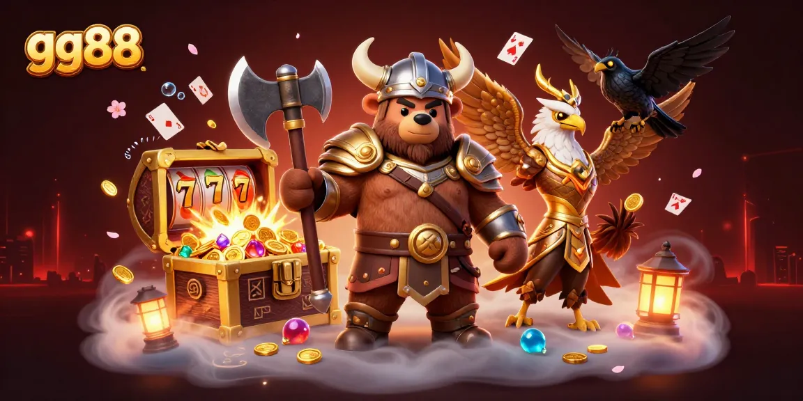 Experience thrilling gameplay with GG88, featuring vibrant colors and casino action in a stunning 3D scene.