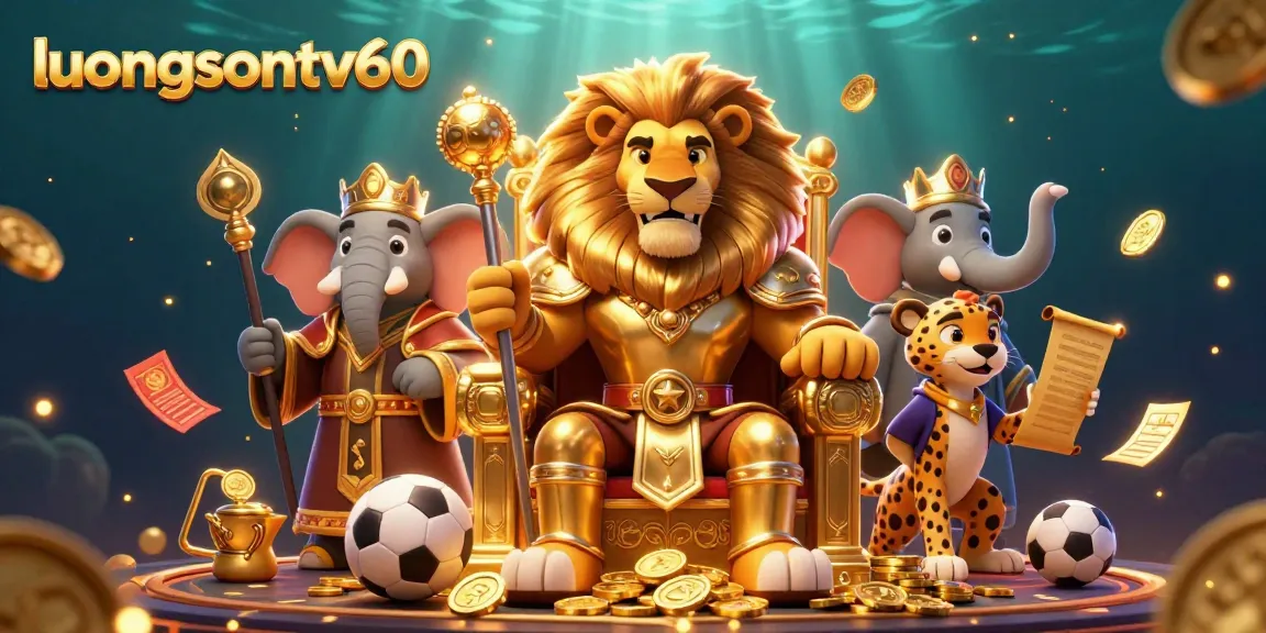 luongsontv60 showcases a vibrant scene of sports betting with dynamic characters and gambling elements.