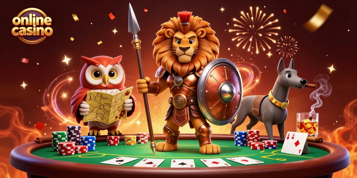 Engage with an online casino adventure featuring a heroic lion and dynamic gaming elements.
