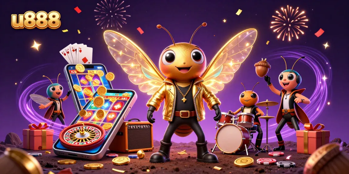 Play exciting games at u888 with vibrant slot machines and festive characters in 3D.