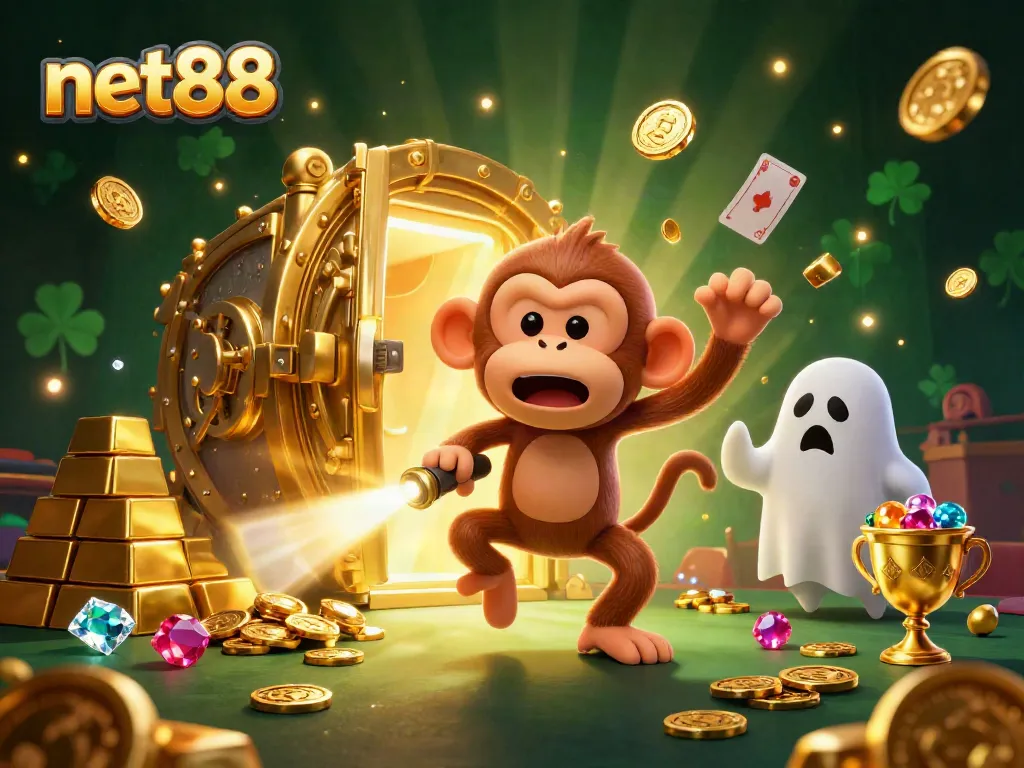 Experience the exciting world of net88 with a captivating haunted casino featuring gold treasures and ghostly elements.