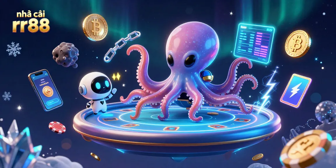 Join the fun at nhà cái rr88 with an exciting alien poker game showcasing vibrant crypto elements.