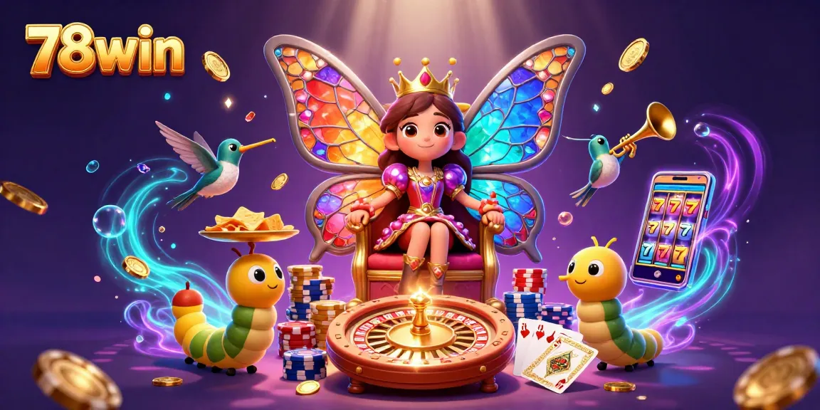 Experience vibrant gaming with 78win in an ultra-detailed casino scene of excitement.