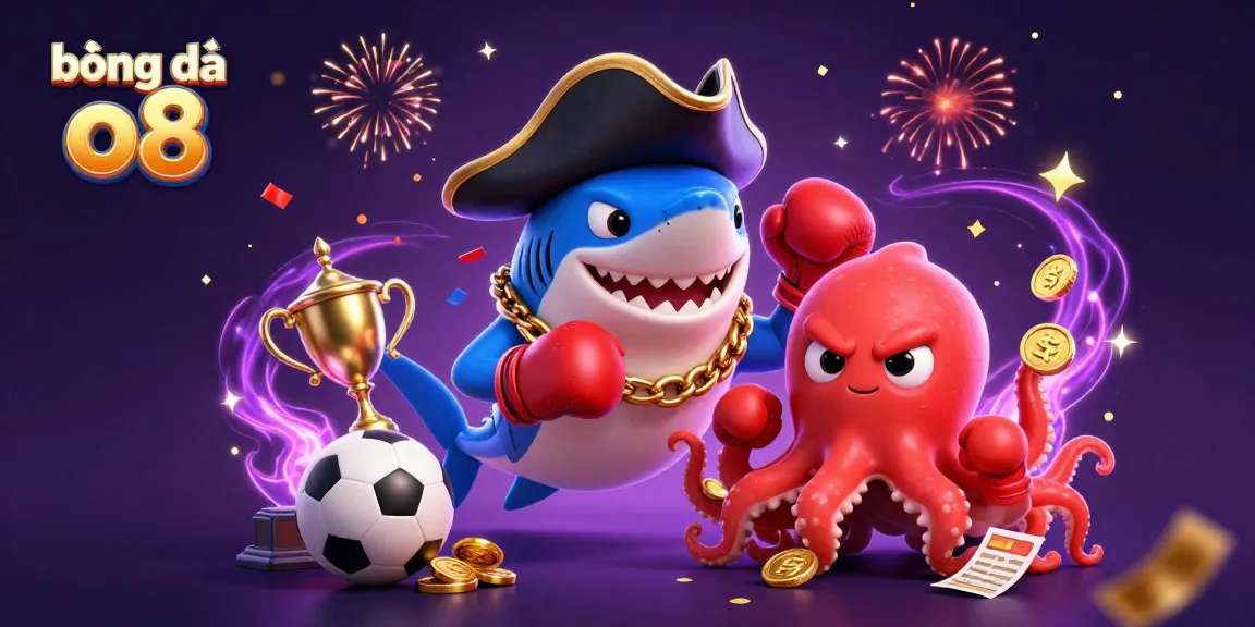 Engaging scene featuring characters celebrating with sports elements alongside their 'bóng đá o8' betting adventures.
