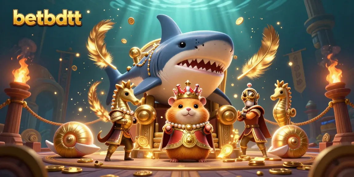 Experience thrilling betting action with betbdtt's captivating golden hamster king throne scene.