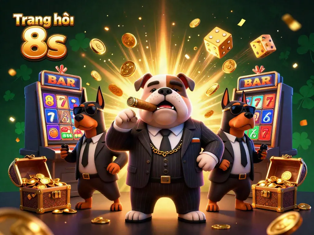 Experience excitement at Trang chủ 8s with 3D characters amidst jackpot casino elements.