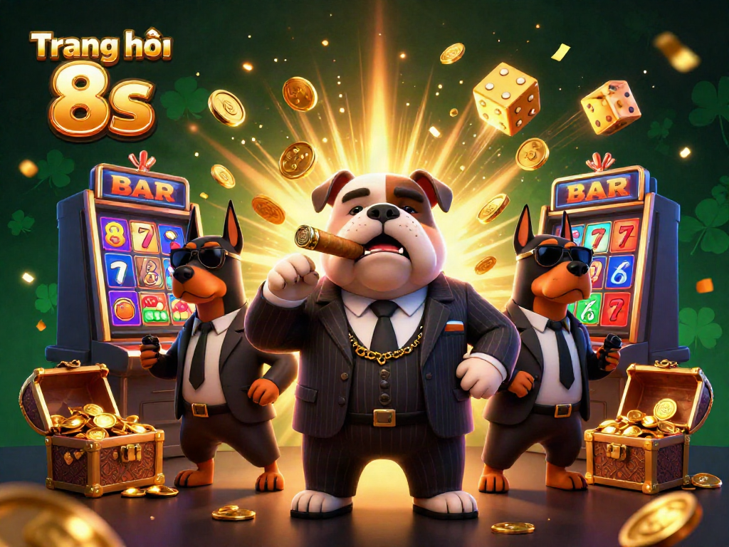 Experience excitement at Trang chủ 8s with 3D characters amidst jackpot casino elements.