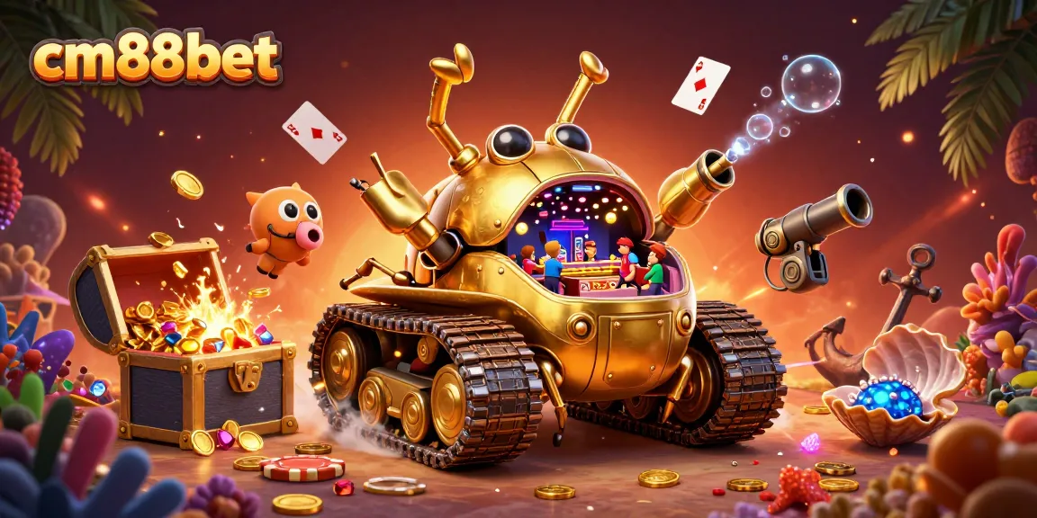 Experience thrilling games at cm88bet's vibrant casino within a golden beetle tank!