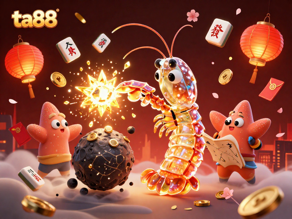 Engage in the thrill of ta88 as the mantis shrimp explodes asteroids into golden treasures.