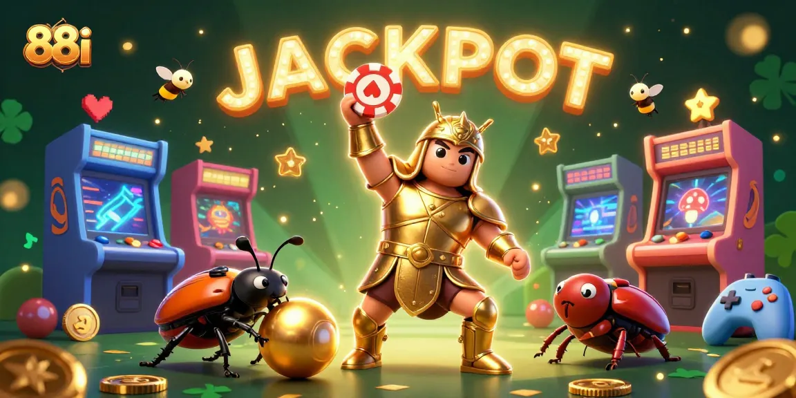 88i enhances gameplay with a thrilling 3D illustration of a beetle achieving victory.