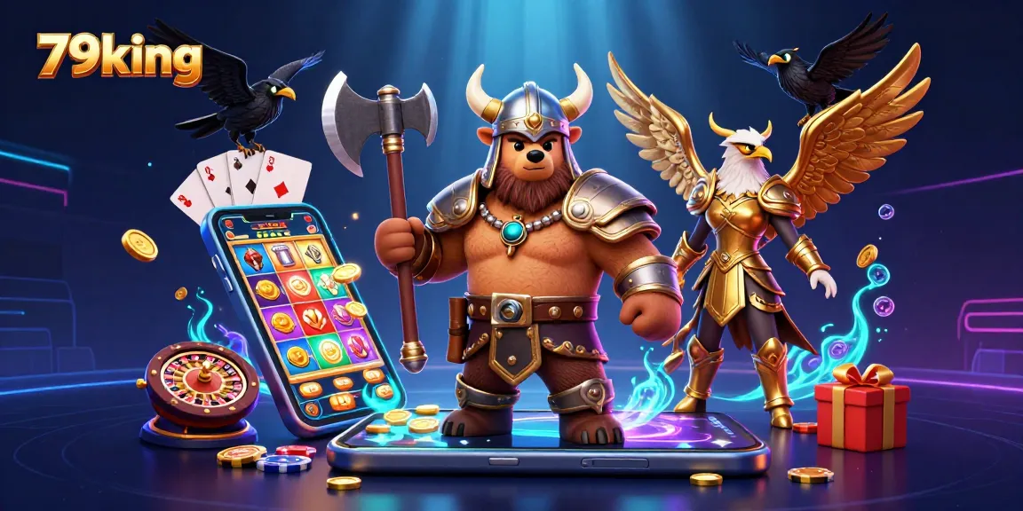 Experience the excitement of 79king with dynamic 3D characters and captivating casino elements.
