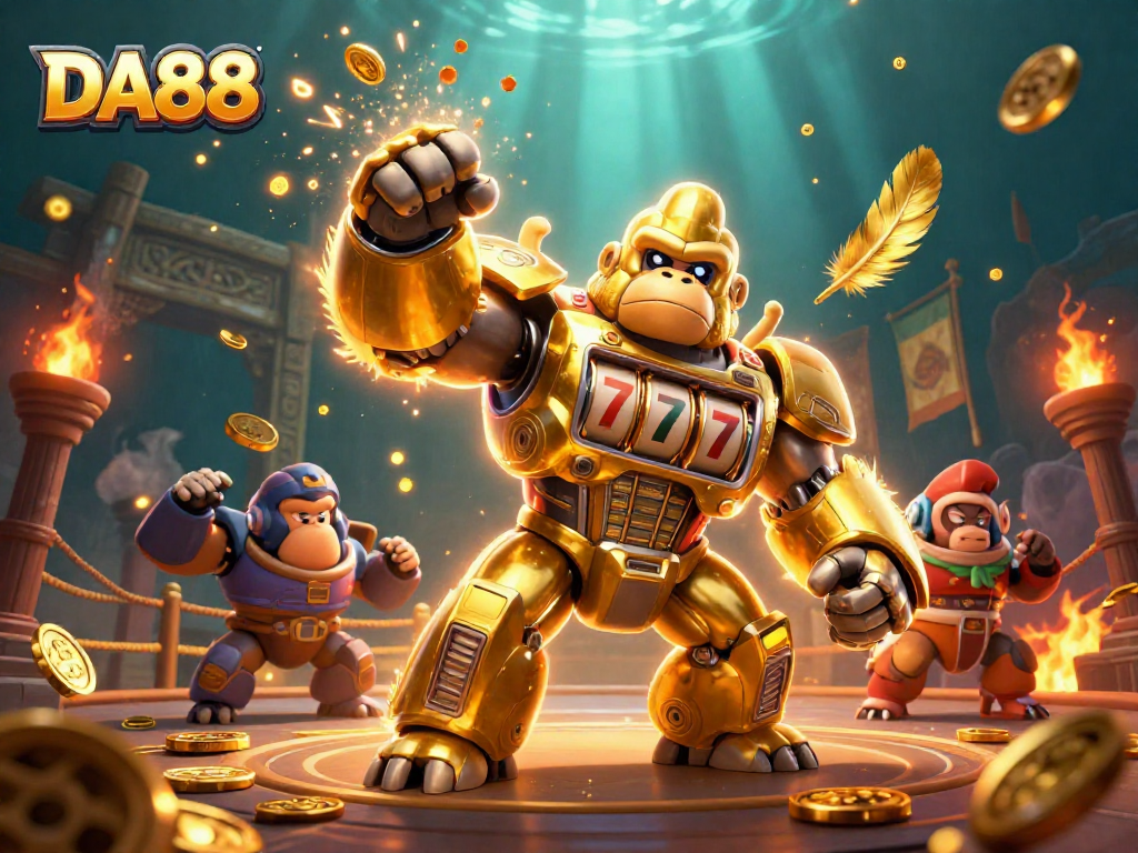 Join the excitement at DA88 with an epic golden gorilla mech winning big!