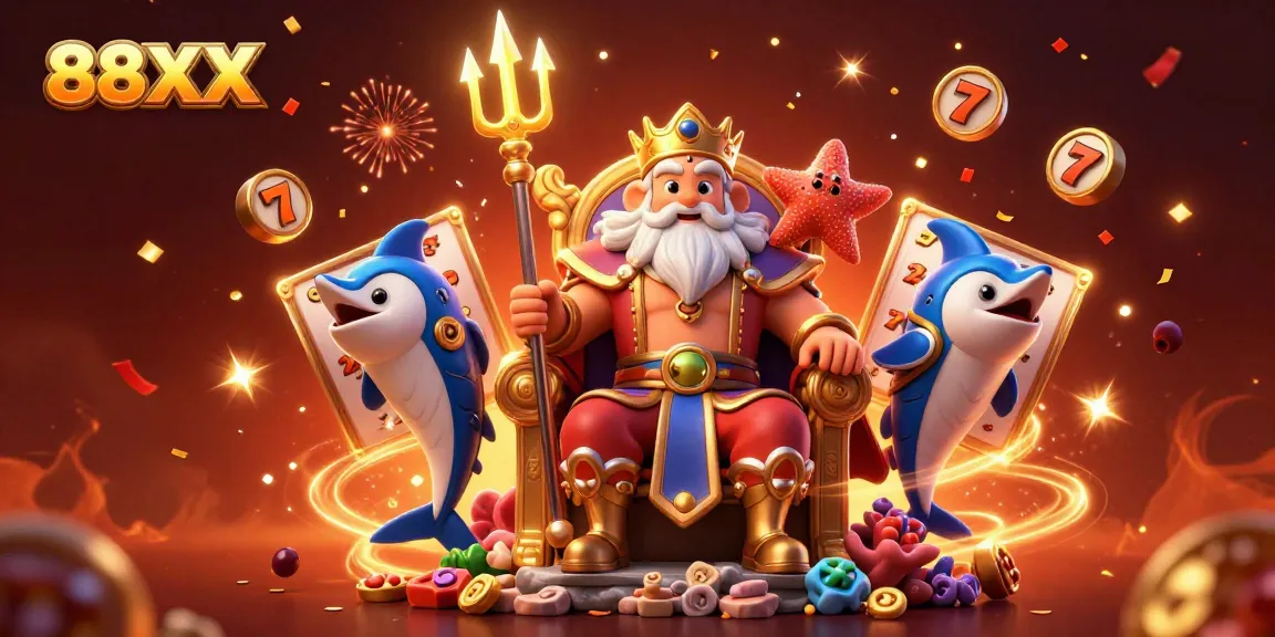 Experience the excitement of 88XX casino games with vibrant slot reels and festive elements