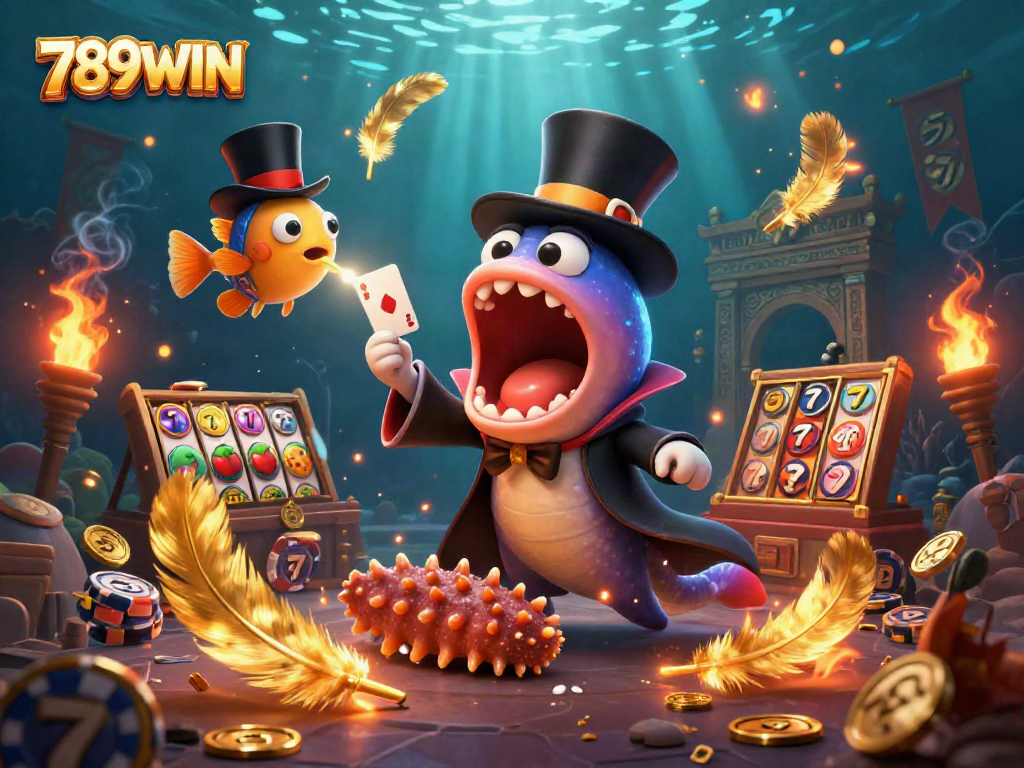 Engage with 789WIN through a dynamic casino scene featuring magical characters and vibrant elements.