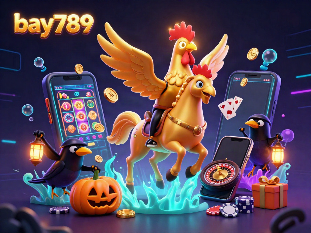 Experience exhilarating gameplay at bay789 with dynamic casino elements amidst animated characters.