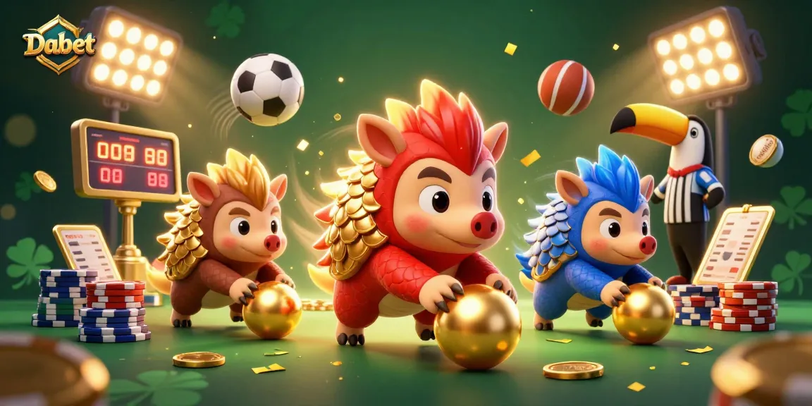 Dabet features rival pangolins in action, showcasing dynamic gambling elements and a vibrant casino atmosphere.