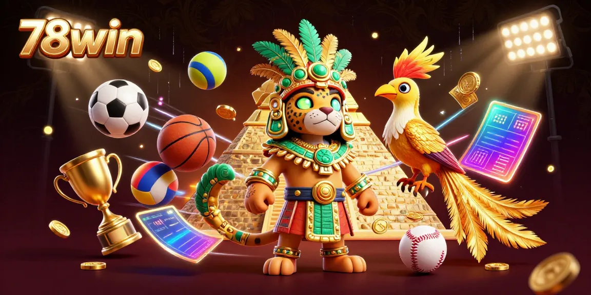 Experience the thrilling world of 78win with vibrant casino elements and dynamic characters.