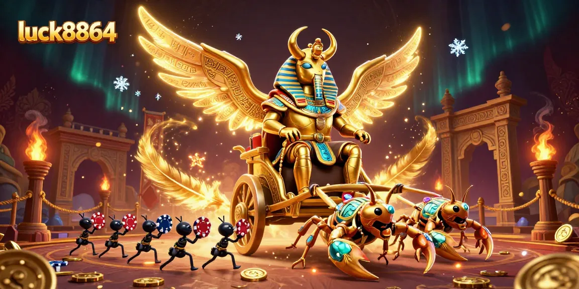 Experience the thrill of luck8864 with a vibrant 3D casino scene featuring dynamic characters and rich game elements.