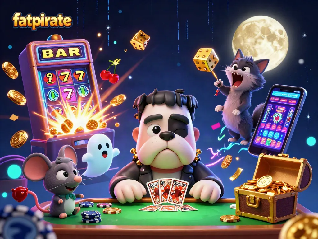 fatpirate engages players with a thrilling 3D casino scene featuring colorful characters and dynamic gaming elements.