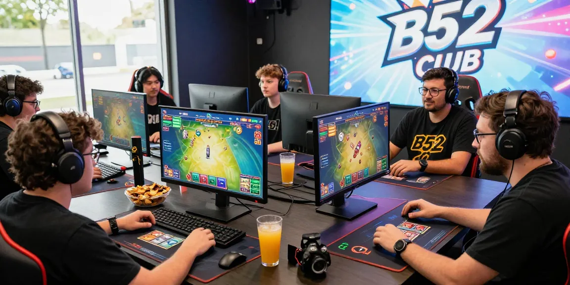 B52 Club gaming scene with players enjoying online card games in a vibrant, modern setup.