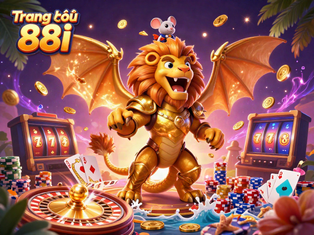 Engage in thrilling online gaming at Trang chủ 88i with dynamic casino elements and a vibrant 3D scene.
