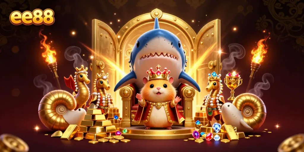 Experience the thrilling world of ee88 with vibrant casino treasures and royal characters.