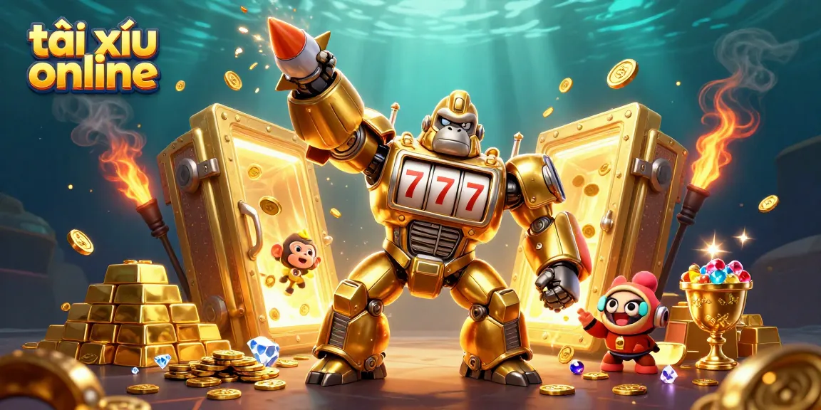 Engage in thrilling tài xỉu online gameplay with vibrant 3D visuals, dynamic coin explosions, and rich casino elements.