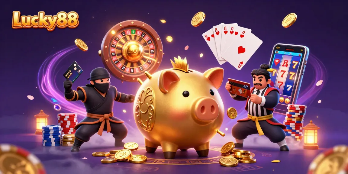 Lucky88 brings excitement with golden wins and vibrant casino elements in action.