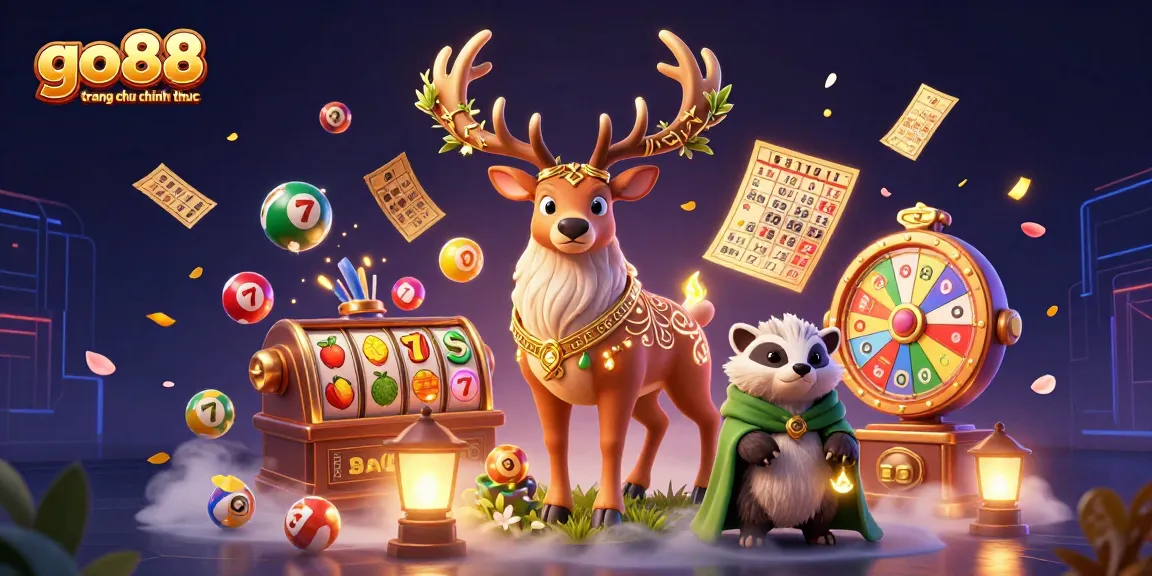 Win big with go88 trang chu chinh thuc featuring vibrant lottery balls and exciting casino elements.