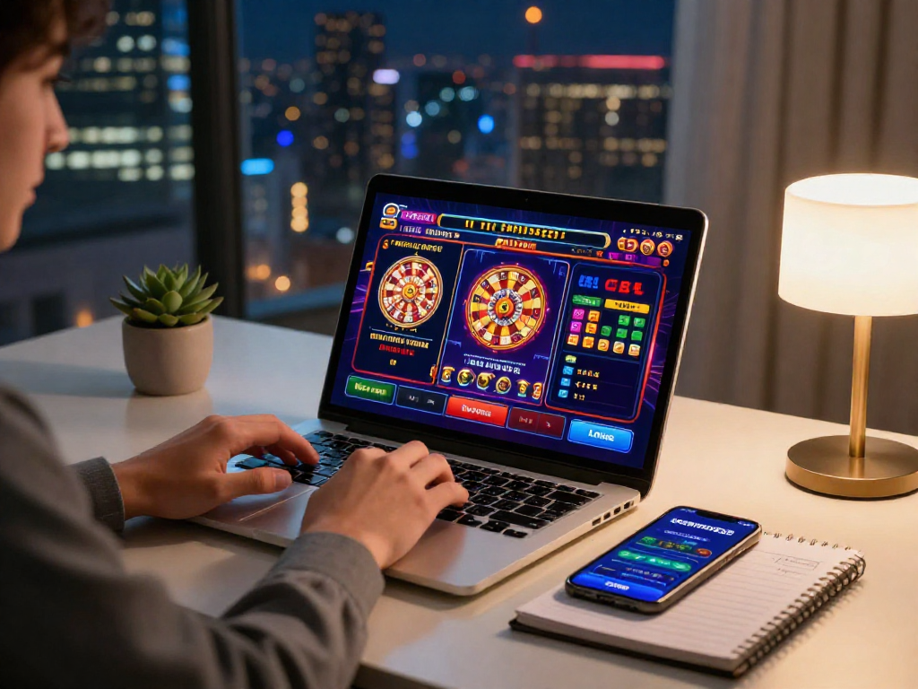 Engaging online gambling experience at oxbet.com with player at modern desk