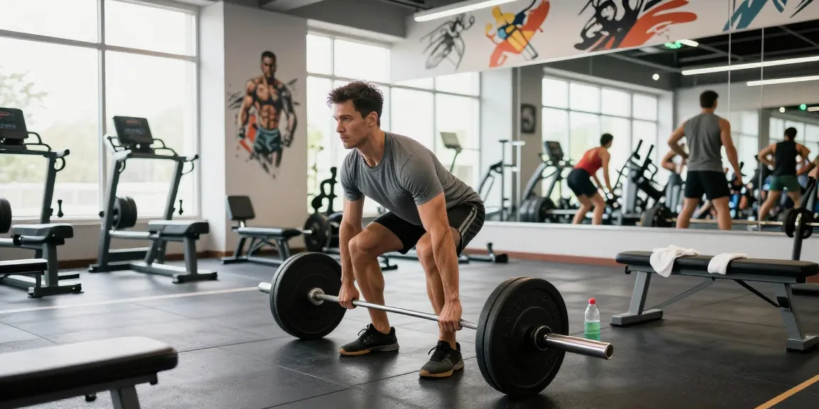 Prime Pharma Steroiden empowering athlete lifting weights in modern gym