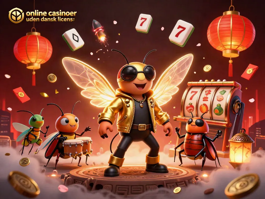 Engage with online casinoer uden dansk licens in a vibrant 3D scene filled with dynamic gaming elements.