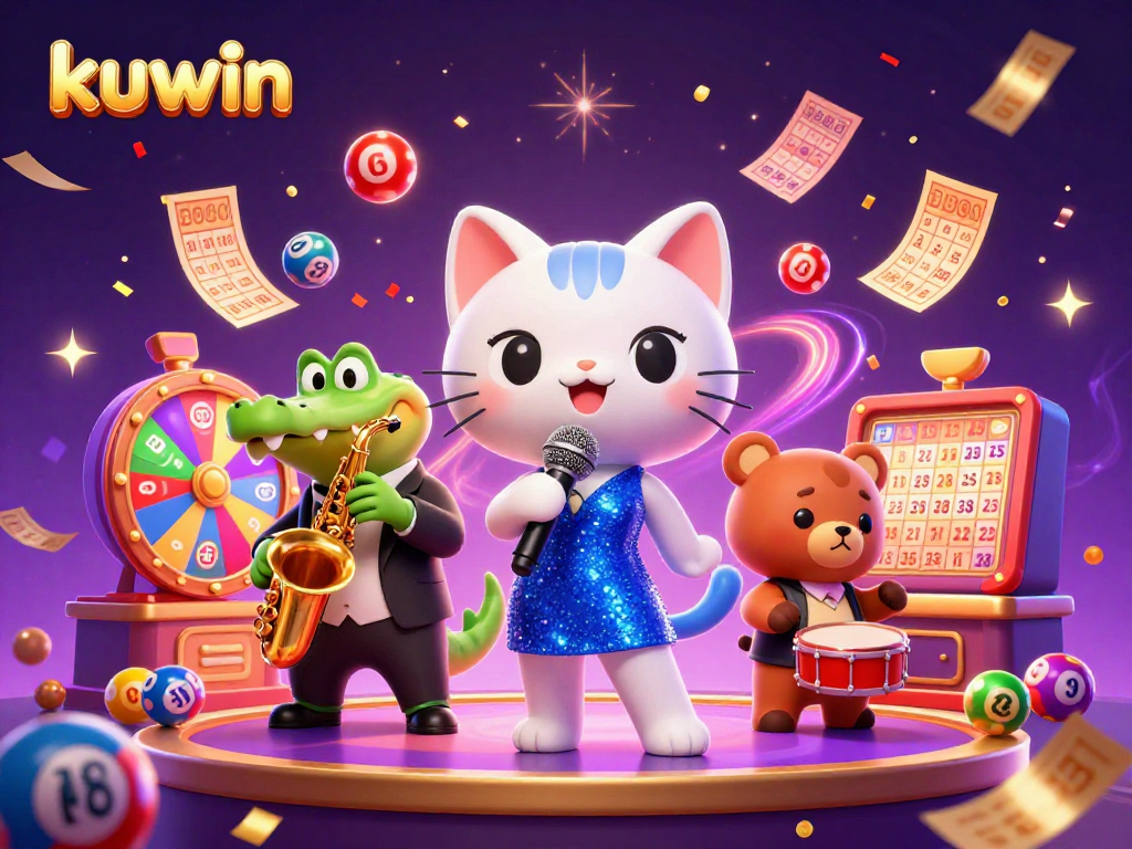 Engaging kuwin gaming scene featuring vibrant characters and lottery elements for players.