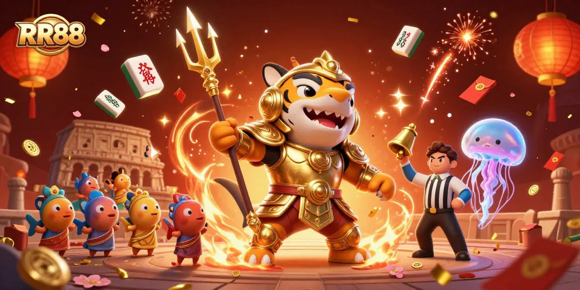 Experience thrilling casino action with RR88 in an ultra-detailed 3D underwater scene featuring a tiger shark.