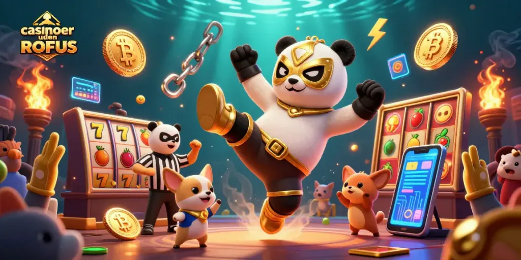 Engage in exciting gameplay at casinoer uden ROFUS, showcasing vibrant 3D action and dynamic casino elements.