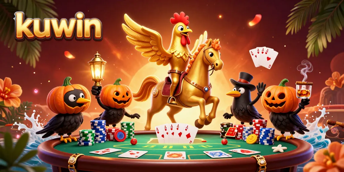 Experience exhilarating gambling at kuwin, featuring a golden rooster in a vibrant casino adventure.