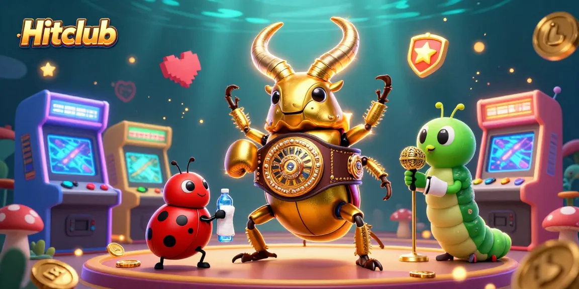 Experience the thrill of winning with Hitclub in this vibrant 3D casino adventure illustration.