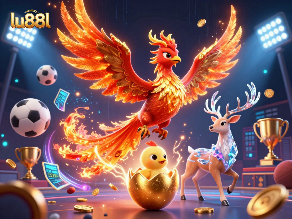 Join the action at lu88l with vibrant sports elements and mystical game characters enhancing your betting experience.