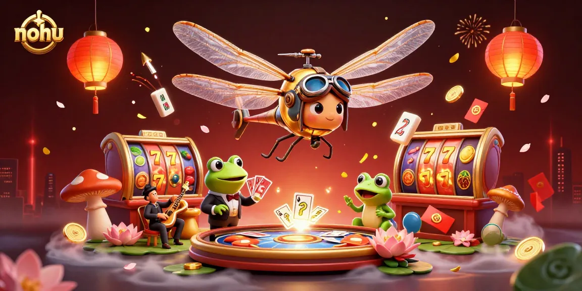 Experience nohu's thrilling jackpot excitement in a detailed 3D casino scene.