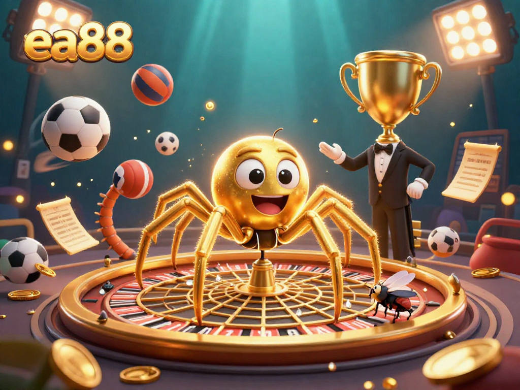 Experience dynamic betting at ea88, featuring a golden spider roulette and lively sports action.