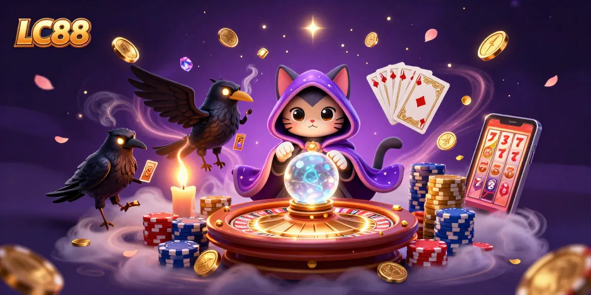 Spin and win with LC88's vibrant casino experience showcasing games and fortune through 3D art.