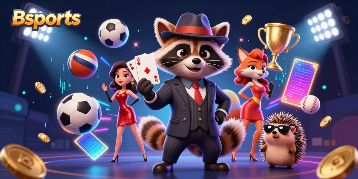Experience the thrill of Bsports with charming characters and dynamic betting elements in this vibrant illustration.