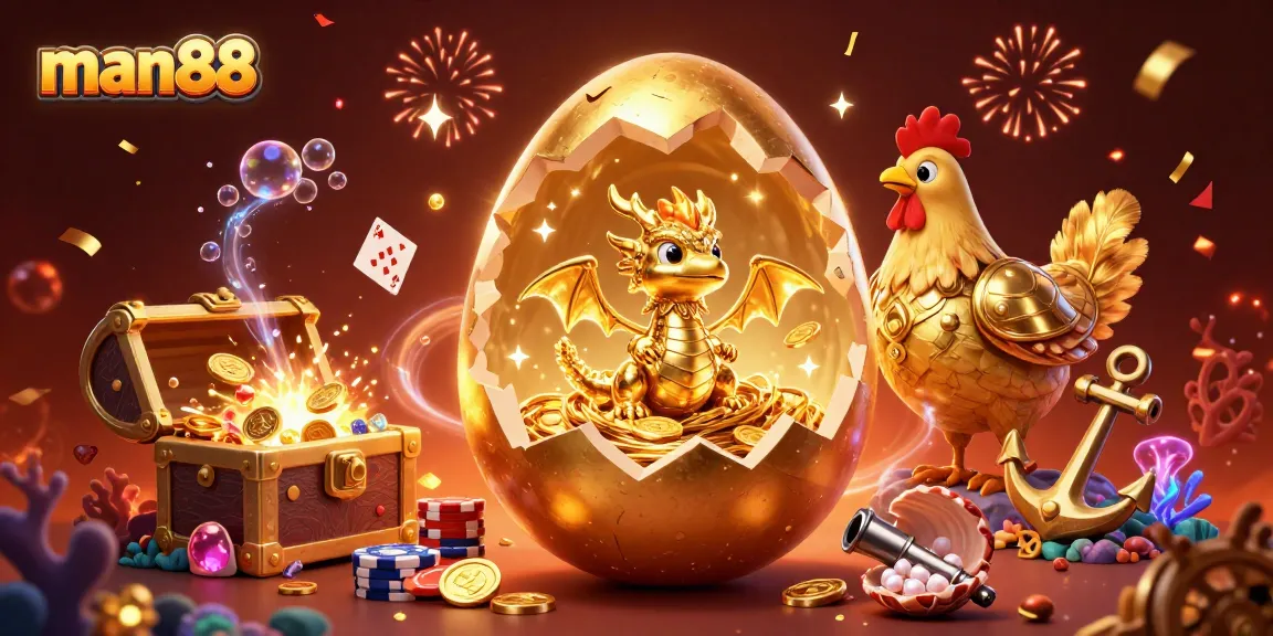 Join the thrilling adventure at man88 with a golden dragon amidst exciting casino treasures!