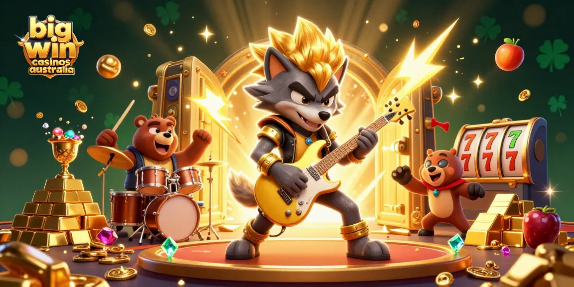 Experience the excitement of big win casinos australia with a vibrant rock star wolf performance.