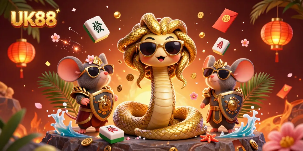 Engage with UK88 in an exciting casino adventure featuring dynamic 3D characters and vibrant gambling elements.