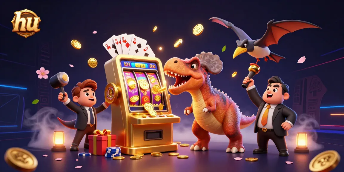 Experience jackpot excitement at hu's digital casino with animated characters and vibrant game elements.